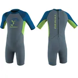 O'Neill Kleinkind - Neoprenanzug kurz Toddler Reactor-2 2mm Back Zip S/S Spring - Boys, Farbe:Graphite/DAYGLOW/Ocean, Groesse:4