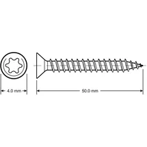 Primaster Spanplattenschrauben 4,0 x 50 mm 140 Stück