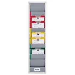 Einzelsegment für Einstecktafel "Flexo-Board" für DIN A4 Belege im Hochformat zur Planung von Betriebsabläufen, Grau, Verpackungseinheit: 1 STK