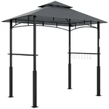 Outsunny Grillpavillon 2,43 x 1,48 m Dunkelgrau