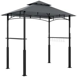 Outsunny Grillpavillon 2,43 x 1,48 m Dunkelgrau