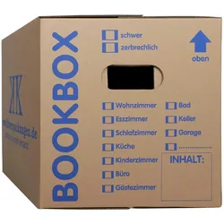 KK Verpackungen 100 Bücherkartons 2-wellig Bookbox Ordnerkartons Archivkartons