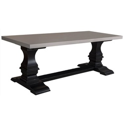 Casa Padrino Landhausstil Küchentisch Grau / Antik Schwarz 210 x 90 x H. 78 cm - Esstisch im Landhausstil