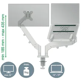 Leitz Ergo Platzsparender, dual, mit Laptophalterung, Monitorarm