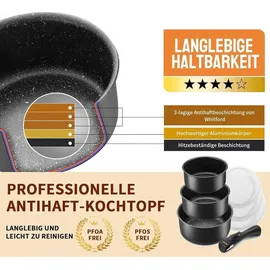luxuskollektion Kochtopf Set 7-tlg. 3 x Kochtopf + Schmorpfanne