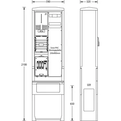 UESA Zähleranschlußsäule ZAS-S-1-1MP Netze BW