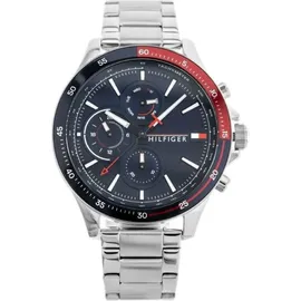 Tommy Hilfiger Multi Zifferblatt Quarz Uhr für Herren mit Silbernes Edelstahlarmband - 1791718
