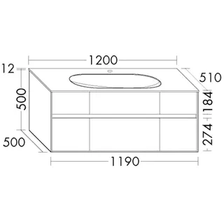 Burgbad Glas Waschtisch-Set rc40 Maple Natural/Lichtgrau Matt, SGAT120F4614A0126 SGAT120F4614A0126