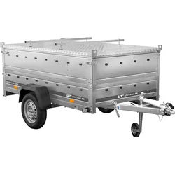 Einachsiger Anhänger 230x125 UNITRAILER GARDEN 230 KIPP mit Bordwandaufsatz und Aludeckel