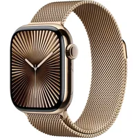 Apple Watch Series 10 GPS + Cellular 42 mm Titangehäuse gold Milanaise Armband gold