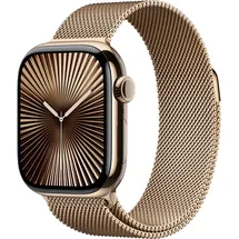Apple Watch Series 10 GPS + Cellular 42 mm Titangehäuse gold Milanaise Armband gold