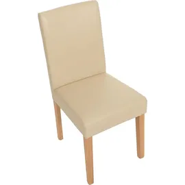 Mendler 4er-Set Esszimmerstuhl Littau Kunstleder creme
