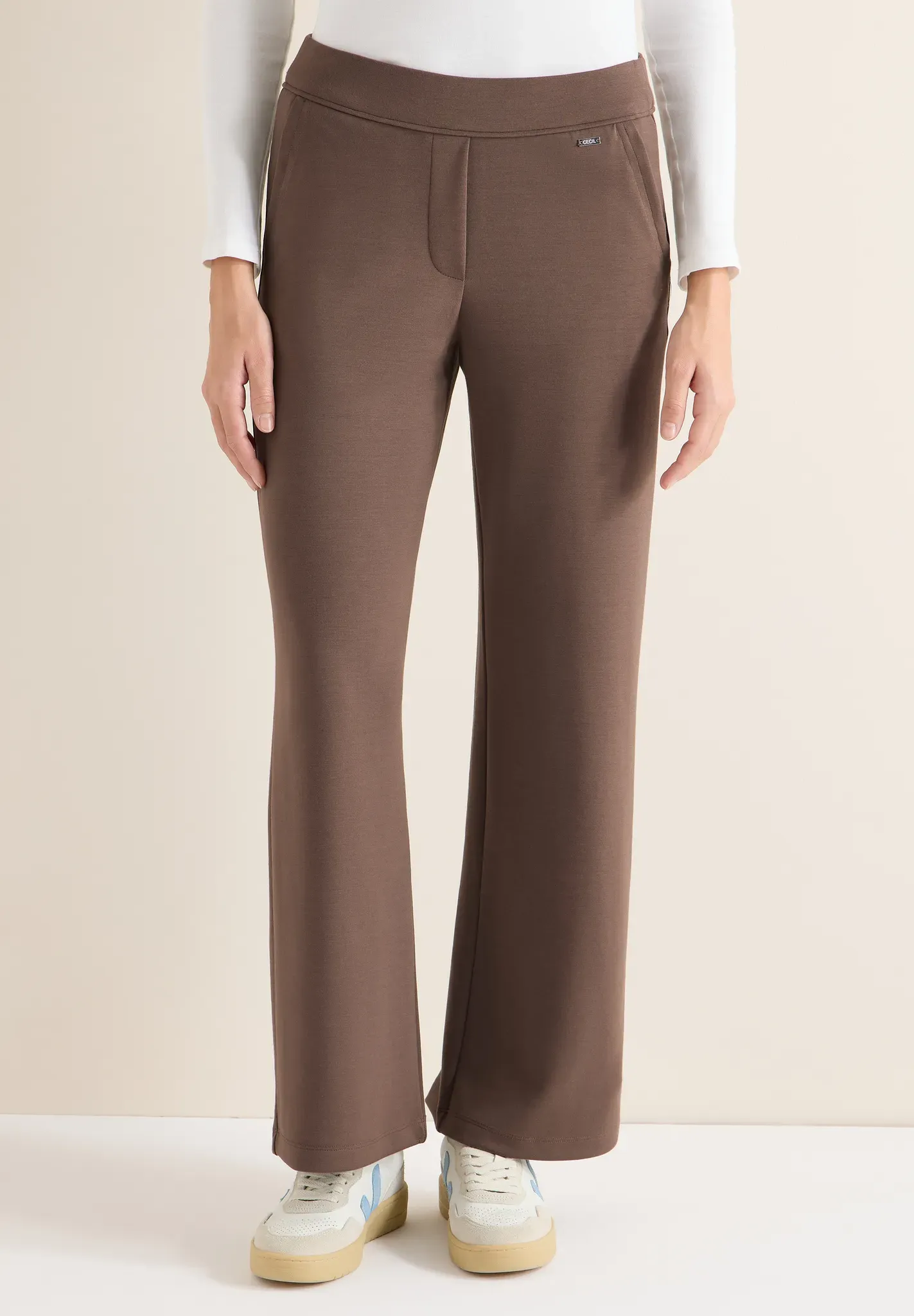 Stoffhose CECIL, Damen, Gr. 3XL, Länge 30, urban taupe, Stoff, 46% Modal, 46% Polyester, 8% Elasthan, unifarben, straight fit normal, Hosen Stoffhose, im elastischen Materialmix