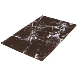 Badematte KLEINE WOLKE "Como", braun (nussbraun), H:16mm, Baumwolle, Badematten, Badteppich, modernes Marmor Design, waschbar