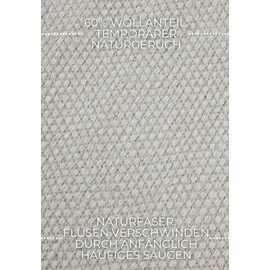 ELLE DECORATION Wollteppich ELLE DECORATION "Pradesh", weiß (naturweiß), B:80cm H:10mm L:200cm, Wolle, Teppiche, Handgewebt, Wolle, Natur, Läufer, Wohnzimmer, Schlafzimmer, Skandi