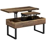 Vichy Vicco Couchtisch Lifty, Eiche rustikal, 100 x 50 cm mit Liftfunktion