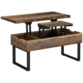 Vichy Vicco Couchtisch Lifty, Eiche rustikal, 100 x 50 cm mit Liftfunktion