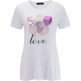 Aniston CASUAL T-Shirt mit Luftballons bedruckt Braun/Gelb/Lila/Orange/Rosa/Schwarz/Weiß 40