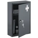 relaxdays Medizinschrank Abschließbarer Medizinschrank grau