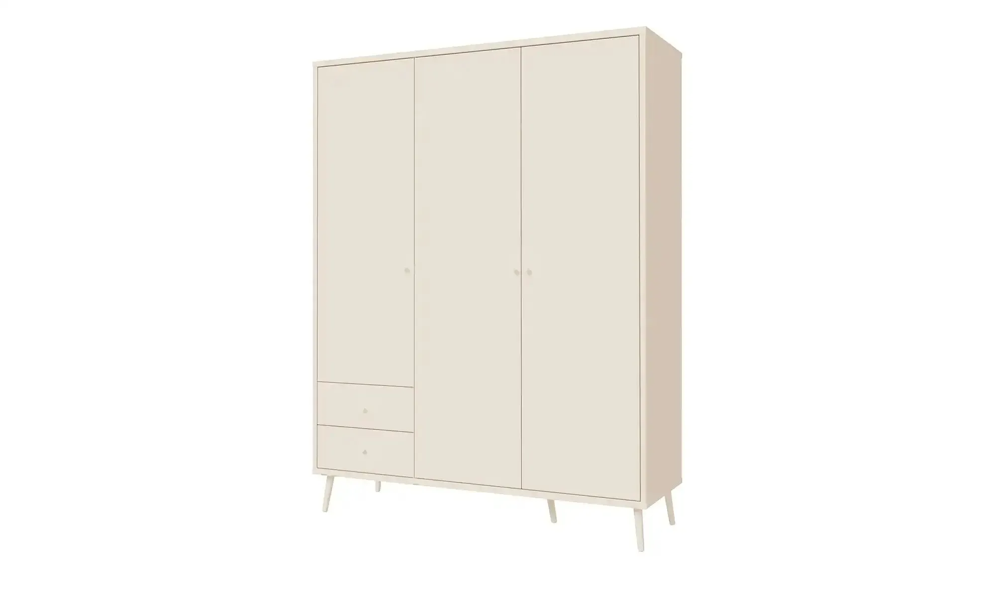 Kleiderschrank 3-türig  Salbeigrün  mit Einlegeböden Hemsby , beige , Maße (cm): B: 154,2 H: 201,7 T: 52.2