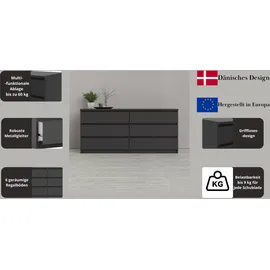 INOSIGN »Naia, Aufbewahrung, 6 Schubladen, Hochglanz-Optik, grifflose Front« Modern, skandinavisches Design, in mehrere Farben, Metallgleiter