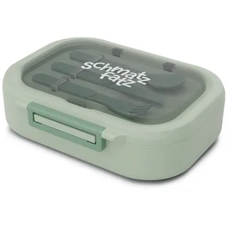 Klarstein schmatzfatz Brotdose – Bpa-freie Bento-box Für Kinder, 3 Fächer, Spülmaschinenfest, Inkl. Besteck, Snackbox Mit Fächern, Langlebig Und Luftdicht, Vesperbox Für Kinder, Moosgrün