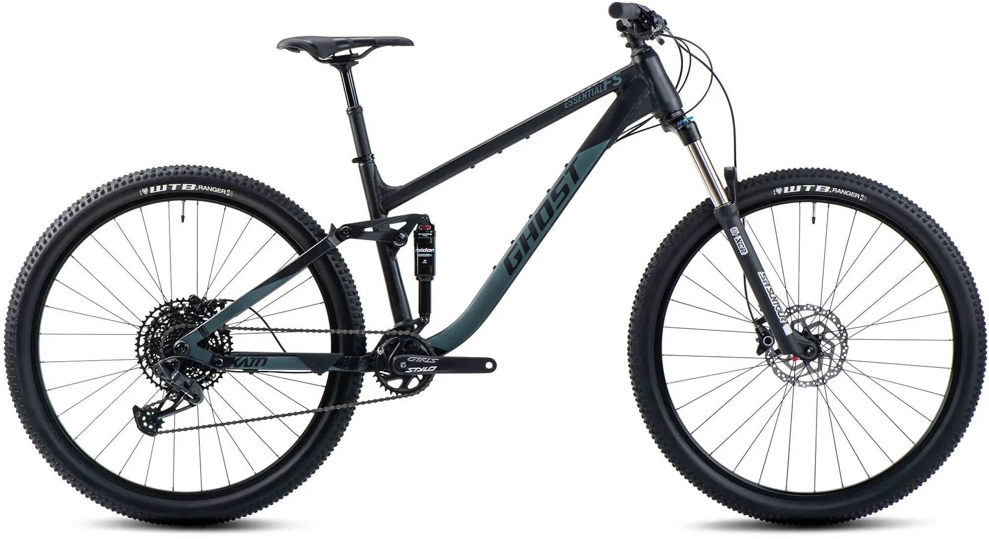 Ghost Mountainbike »Kato FS Essential«, 12 Gang, SRAM, GX Eagle Schaltwerk, Kettenschaltung, für Damen und Herren, Kettenschaltung Ghost dunkelpetrol-schwarz 47 cm