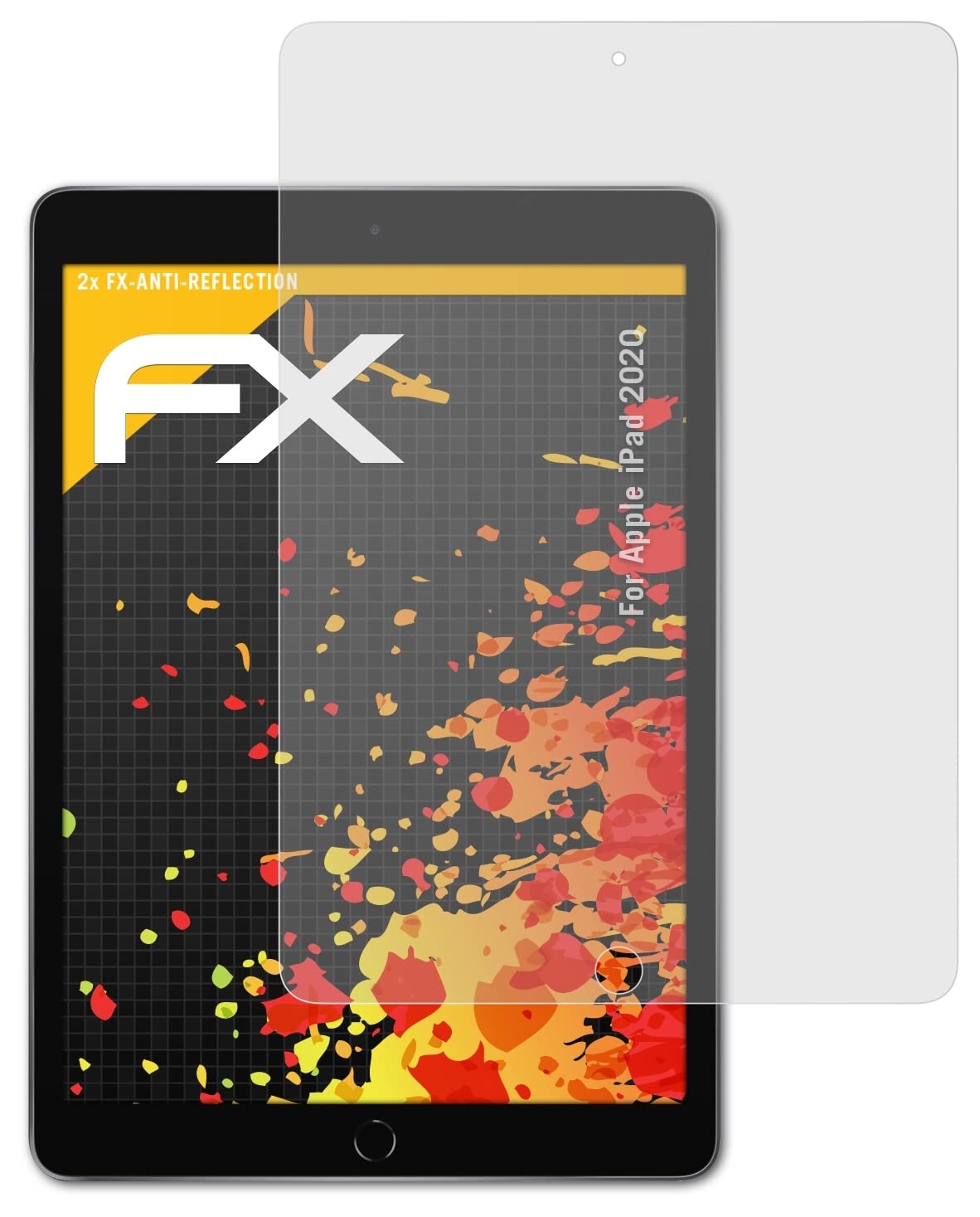atFoliX Panzerfolie kompatibel mit Apple iPad 2020 Schutzfolie, entspiegelnde und stoßdämpfende FX Folie (2X)