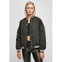 URBAN CLASSICS Ladies Oversized Recycled College Jacket - Schwarz