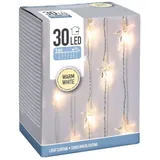 Spetebo 1.03 LED Vorhang mit 30 Sternen - 100 cm - mit Netzstecker für Innen - Transparent