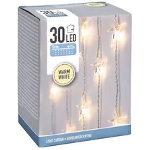 Spetebo 1.03 LED Vorhang mit 30 Sternen - 100 cm - mit Netzstecker für Innen - Transparent