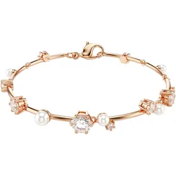 Armband SWAROVSKI "Schmuck Geschenk Constella Tennis Armkette", weiß (roségoldfarben, kristallweiß, weiß, kristallweiß), Armbänder, Damen, Metall-Perlen, Metall, Perlen, mit Swarovski Kristall - mit Swarovski Perle