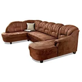 Home Affaire Wohnlandschaft HOME AFFAIRE "Budapest, viel Platz, Breite 288cm, zeitlos und elegant, U-Form", braun (mokka), B:288cm H:84cm T:80cm, Sofas, Wohnlandschaft, wahlweise mit Bettfunktion