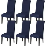 6er-set Stuhlhussen Für Esszimmerstühle (marineblau), Stretch-stuhlhussen, Universelle Große Stuhlhussen, Waschbar, Leicht Zu Reinigen, Für Esszimmer-wohnzimmer-dekor