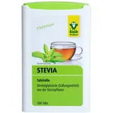 Raab Vitalfood® Stevia Tabs (300 Stück) - Tafelsüße mit Steviolglykosiden aus der Steviapflanze, 1 Tab entspricht der Süßkraft von einem Würfelzucker (3 g Zucker)