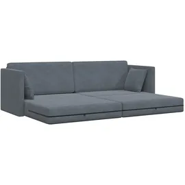 vidaXL Schlafsofa 2-in-1 Dunkelgrau 213x144x60 cm Velvet
