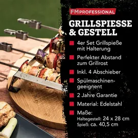 FMprofessional Grillspieß 34 x 24,5 cm Edelstahl weiß