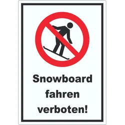 Snowboard fahren verboten Aufkleber A8 (52x74mm)