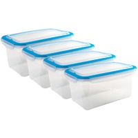 Kigima Frischhaltedosen Gefrierdosen 2,5l 3er Set mit Klickverschluss blau