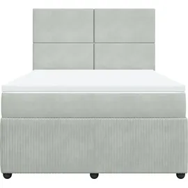 vidaXL Boxspringbett 140 x 200 cm Hellgrau