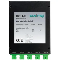 Axing OVE4-03 Optischer 4-fach-Verteiler Zur Verteilung optischer Signale Mit SC/APC-Buchsen OVE00403 OVE 4-03