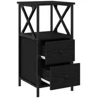 VidaXL Nachtische 2er Set Schwarz Eiche 34x35,5x70 cm Holzwerkstoff