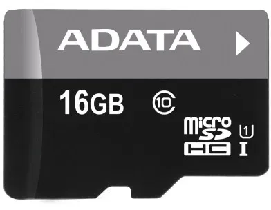 ADATA MicroSDHC-Karte 16 GB UHS-I Klasse 10 + SD-Adapter, Premier