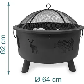 Relaxdays Feuerschale Ø 64 cm Schwarz