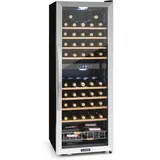 Klarstein - Weinkühlschrank, 2 Zonen Getränkekühlschrank Schmal, Outdoor-Kühlschrank mit Glastür, Flaschenkühlschrank Klein mit UV-Schutz,