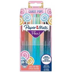 Paper Mate Flair, Medium, 16 Farben, Mehrfarbig, Rundspitze, 1 mm, Mehrfarbig