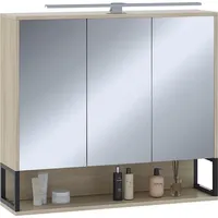 Vicco Badspiegelschrank Vionna, Eiche/Schwarz, 80 x 71.5 cm mit