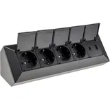 ChiliTec Mehrfachsteckdose 4-fach Schwarz 1 St.