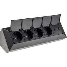 ChiliTec Mehrfachsteckdose 4-fach Schwarz 1 St.