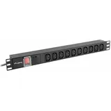 LANBERG PDU-10I-0200-IEC-BK Stromverteilereinheit (PDU) 10 AC-Ausgänge 1U Schwarz
